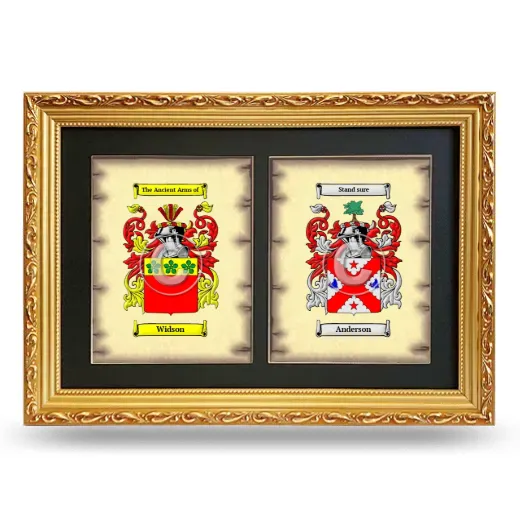 Double Coat of Arms Framed - Gold