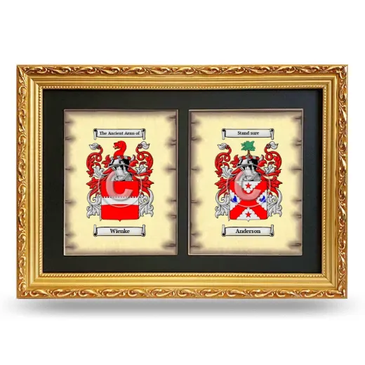 Double Coat of Arms Framed - Gold