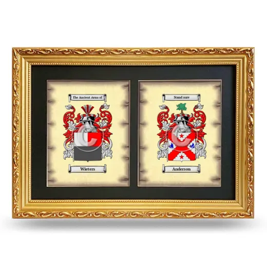 Double Coat of Arms Framed - Gold
