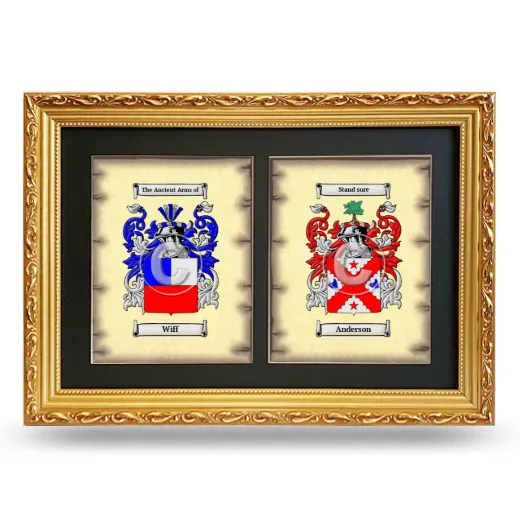 Double Coat of Arms Framed - Gold
