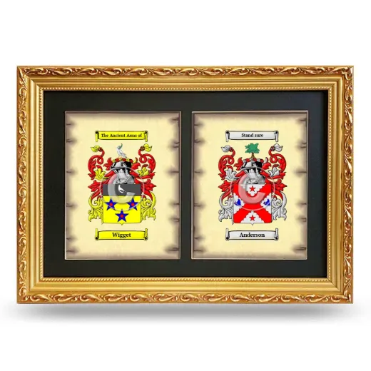 Double Coat of Arms Framed - Gold