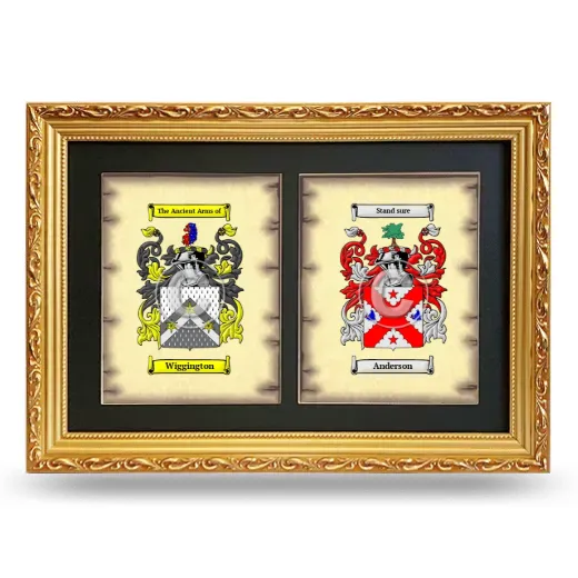 Double Coat of Arms Framed - Gold