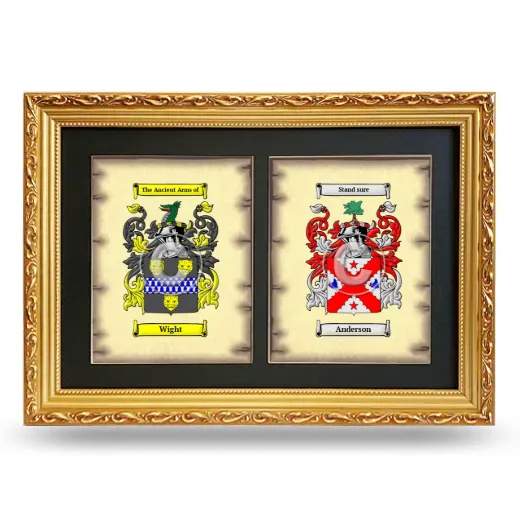 Double Coat of Arms Framed - Gold