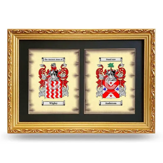 Double Coat of Arms Framed - Gold