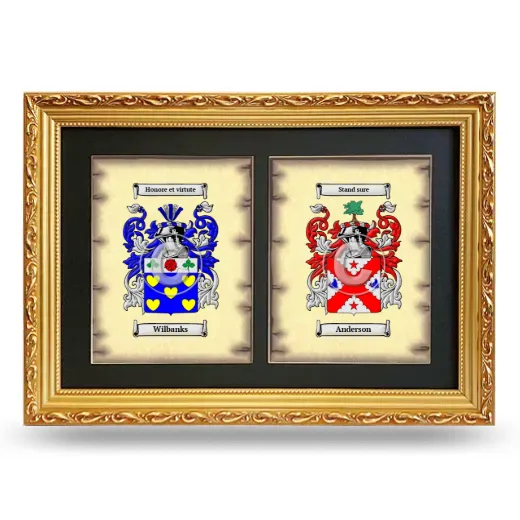 Double Coat of Arms Framed - Gold