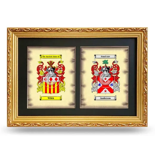 Double Coat of Arms Framed - Gold