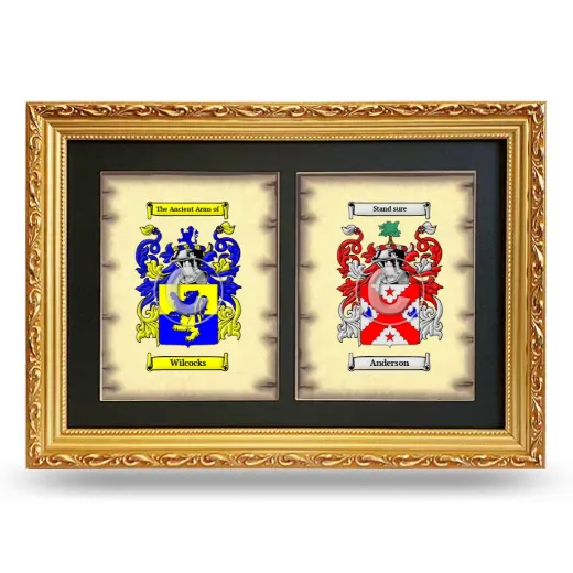 Double Coat of Arms Framed - Gold