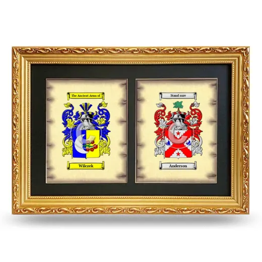 Double Coat of Arms Framed - Gold