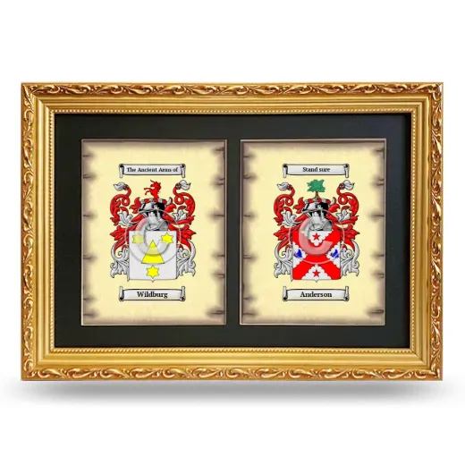 Double Coat of Arms Framed - Gold