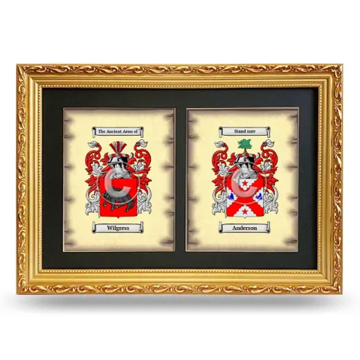 Double Coat of Arms Framed - Gold