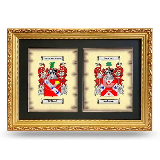 Double Coat of Arms Framed - Gold
