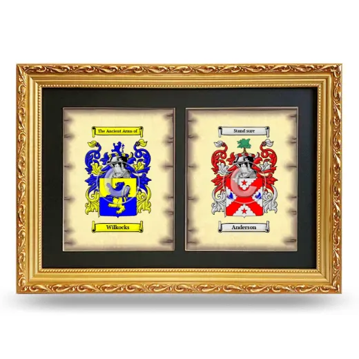 Double Coat of Arms Framed - Gold