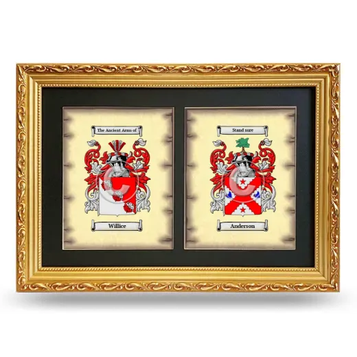 Double Coat of Arms Framed - Gold