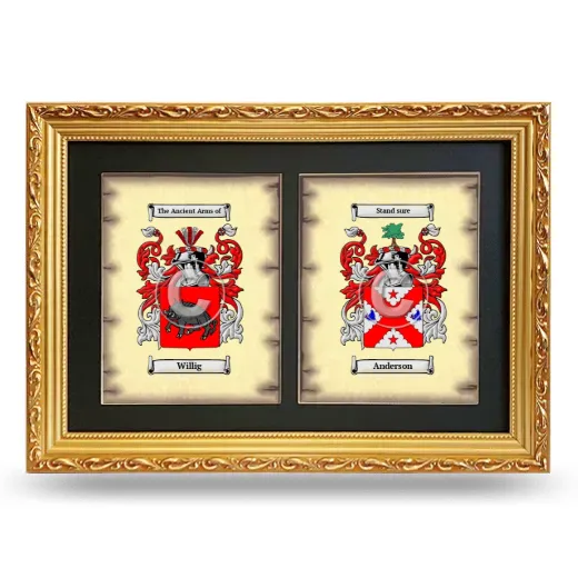 Double Coat of Arms Framed - Gold