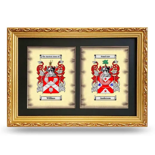 Double Coat of Arms Framed - Gold