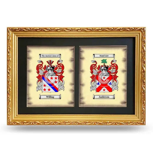 Double Coat of Arms Framed - Gold