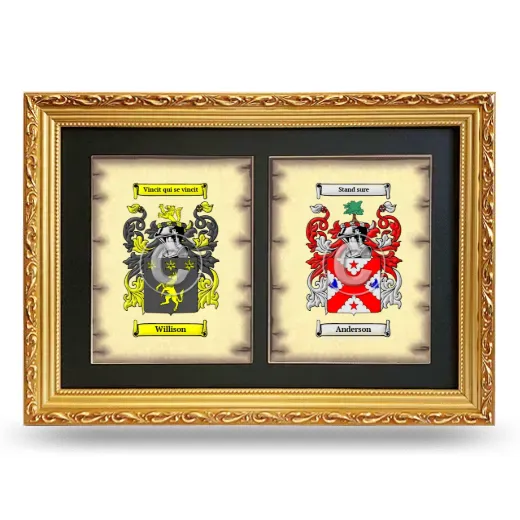 Double Coat of Arms Framed - Gold