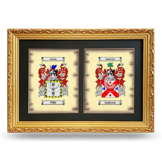 Double Coat of Arms Framed - Gold