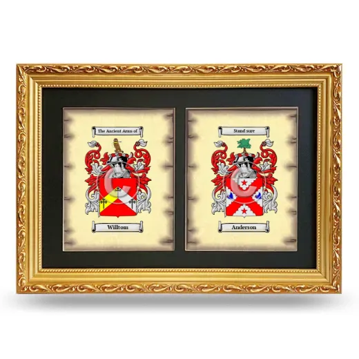 Double Coat of Arms Framed - Gold