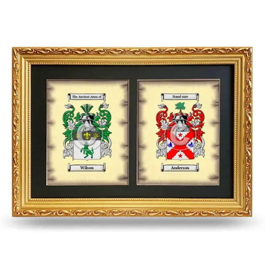 Double Coat of Arms Framed - Gold
