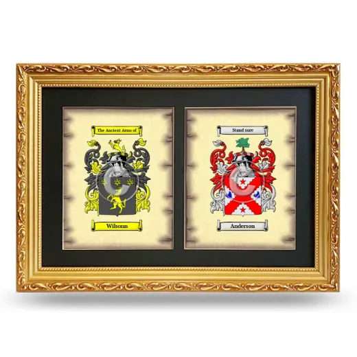 Double Coat of Arms Framed - Gold