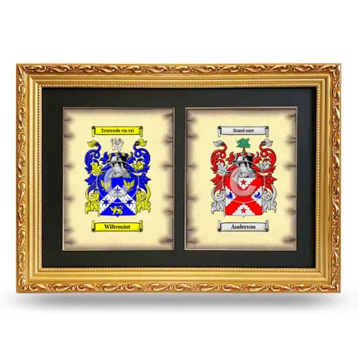 Double Coat of Arms Framed - Gold