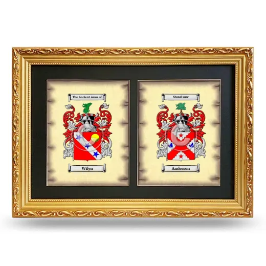 Double Coat of Arms Framed - Gold