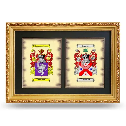 Double Coat of Arms Framed - Gold