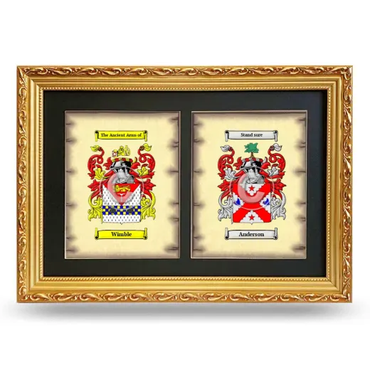 Double Coat of Arms Framed - Gold