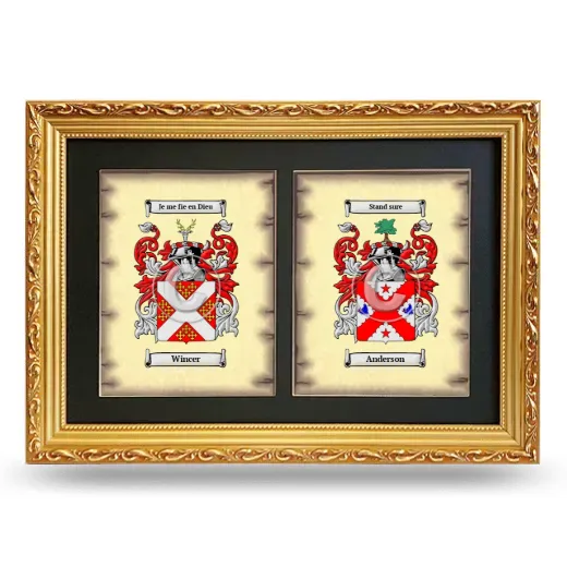 Double Coat of Arms Framed - Gold