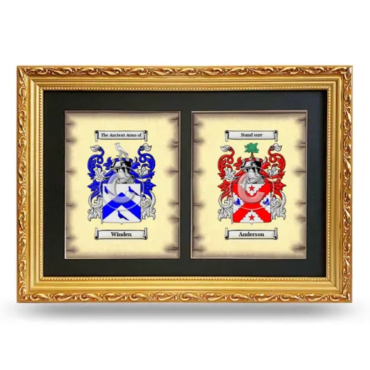 Double Coat of Arms Framed - Gold