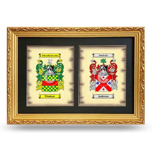 Double Coat of Arms Framed - Gold