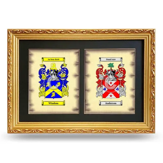 Double Coat of Arms Framed - Gold