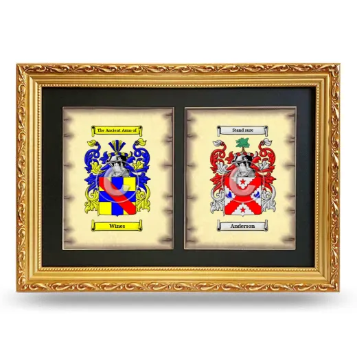Double Coat of Arms Framed - Gold