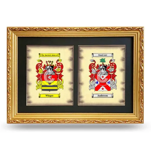Double Coat of Arms Framed - Gold