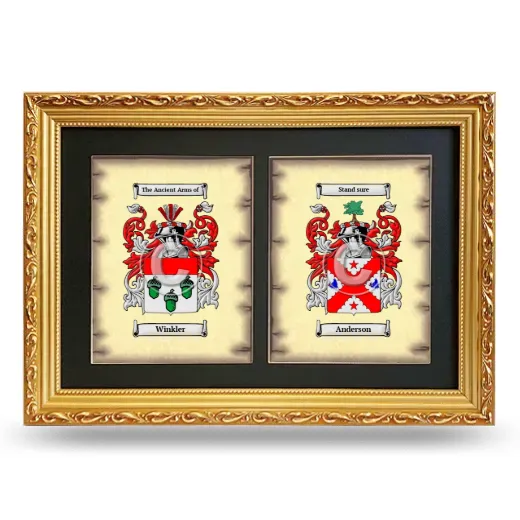 Double Coat of Arms Framed - Gold
