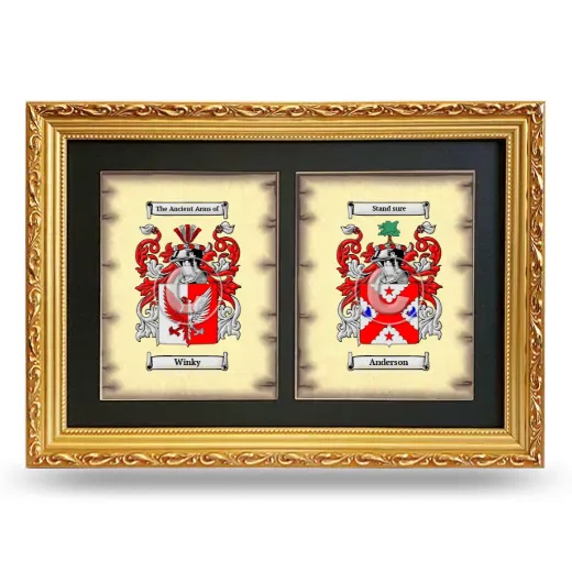 Double Coat of Arms Framed - Gold
