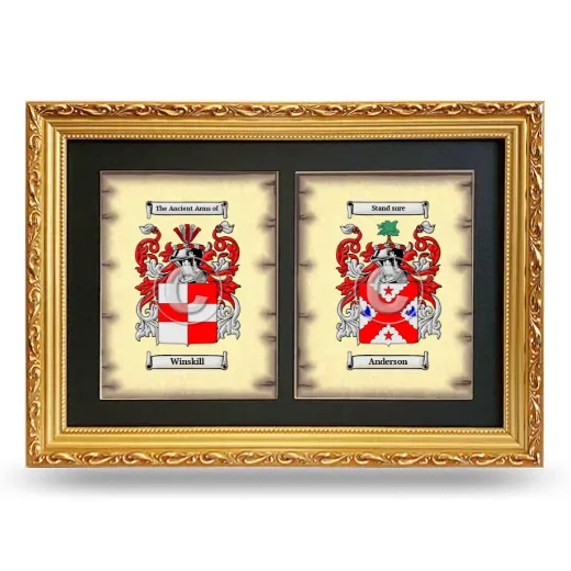Double Coat of Arms Framed - Gold