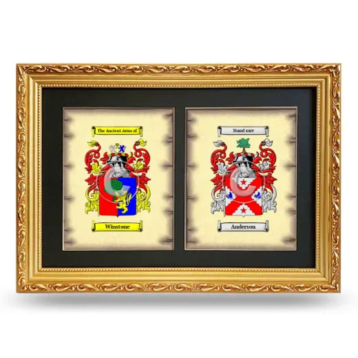 Double Coat of Arms Framed - Gold