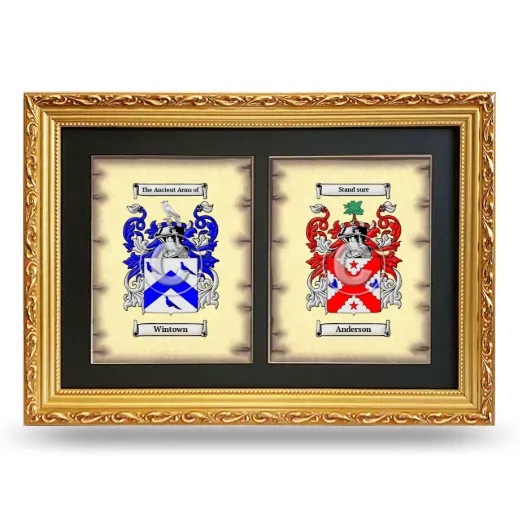 Double Coat of Arms Framed - Gold