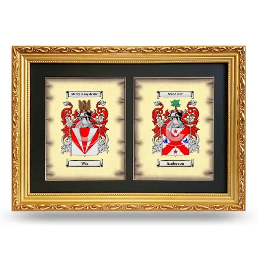 Double Coat of Arms Framed - Gold