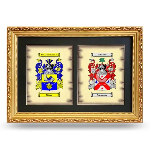 Double Coat of Arms Framed - Gold