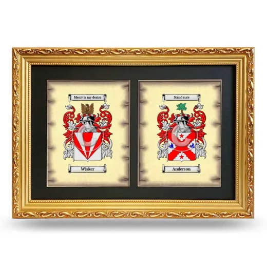 Double Coat of Arms Framed - Gold
