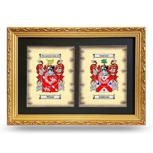 Double Coat of Arms Framed - Gold