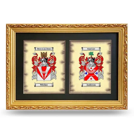 Double Coat of Arms Framed - Gold