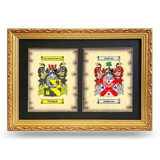 Double Coat of Arms Framed - Gold