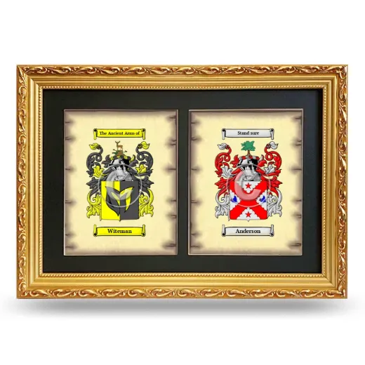 Double Coat of Arms Framed - Gold