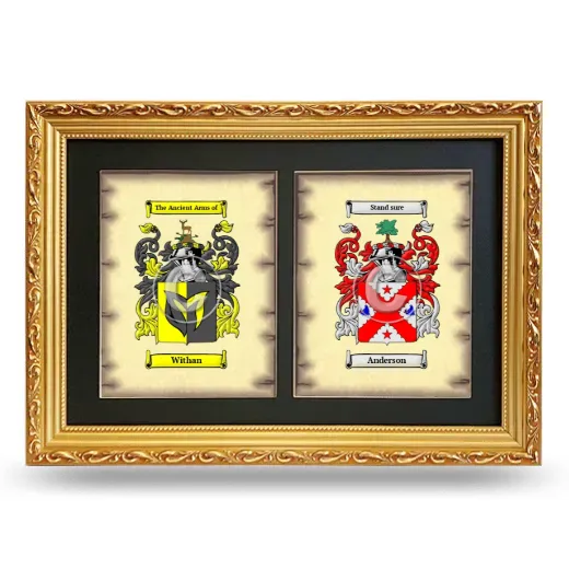 Double Coat of Arms Framed - Gold