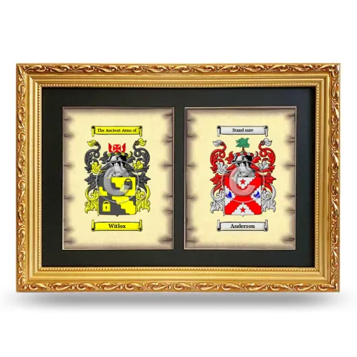 Double Coat of Arms Framed - Gold