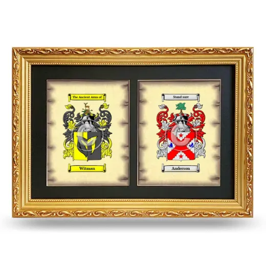 Double Coat of Arms Framed - Gold